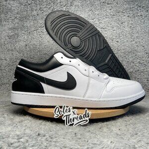 Air Jordan 1 Low White Black Size 17 Men Sneakers 553558-132